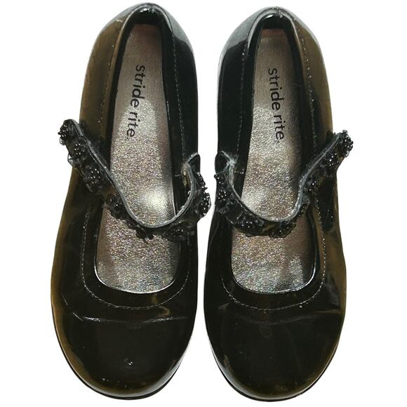 Stride Rite Girls Patent Leather Shoes Mary Jane Party Dress Black US 10W UK 9.5 - Picture 1 of 8